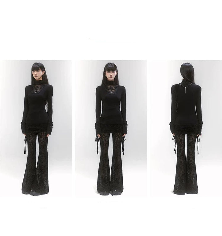 cross turtleneck slim fit &amp;amp; cross gothic ballet skirt / LG1187