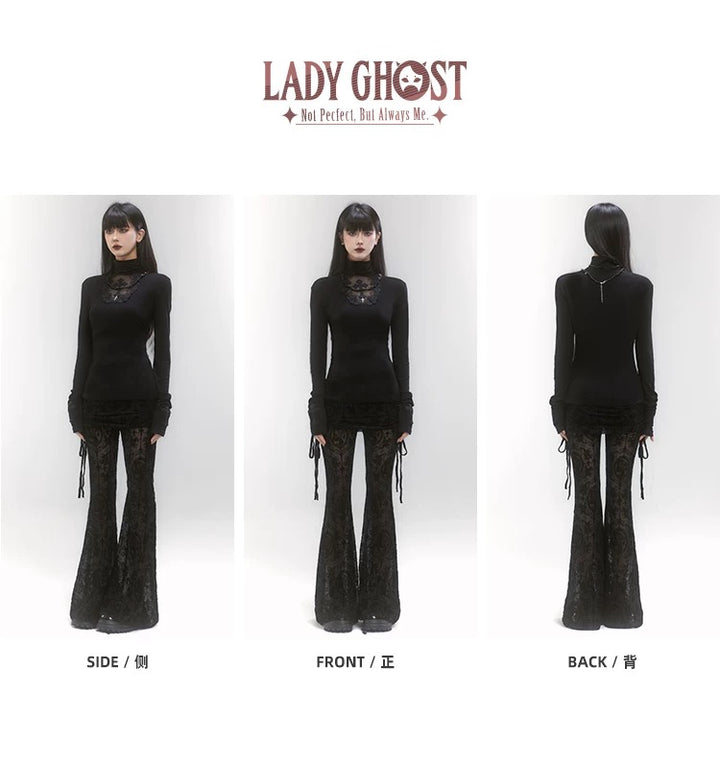 【即日配送】cross turtleneck slim fit ＆ cross gothic ballet skirt / LG1187