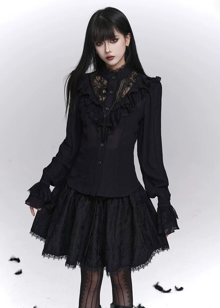 Midnight Ruffle Blouse / LG1403_e4r