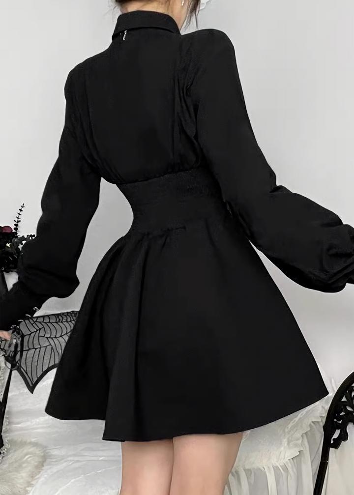 CORSET WAIST FLARE SHIRT ONE-PIECE / LG1708