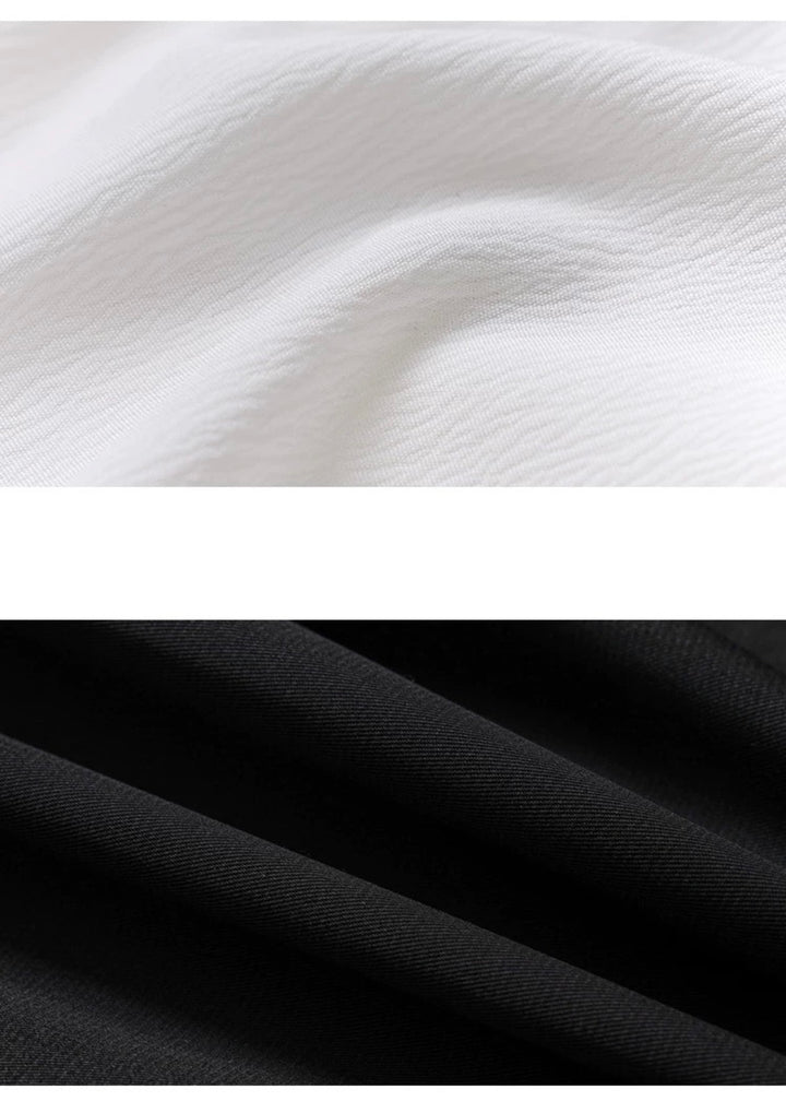 frill blouse &amp; high waist pleated long skirt / LG1224