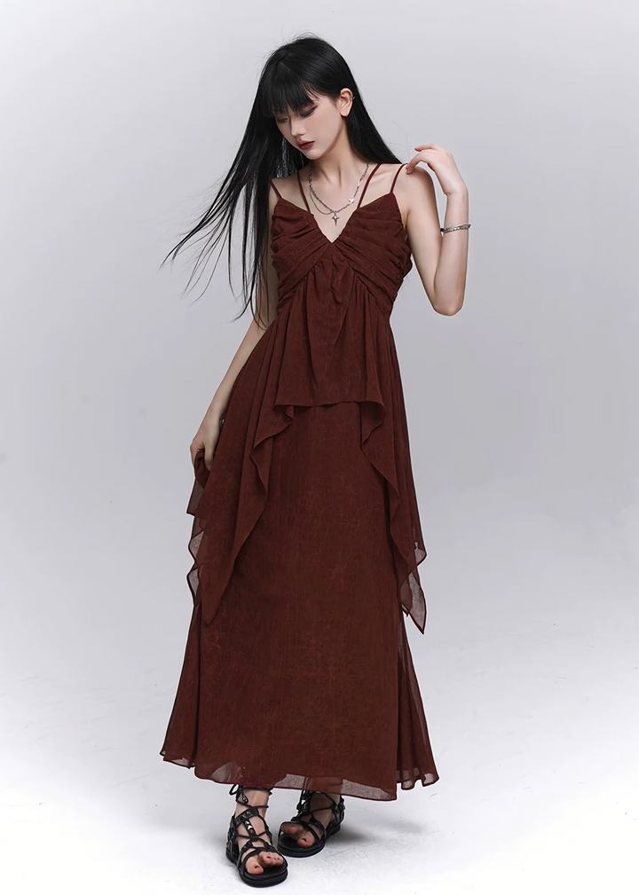 Draped Chiffon Setup(tops &amp;amp; skirt) / lg1314 