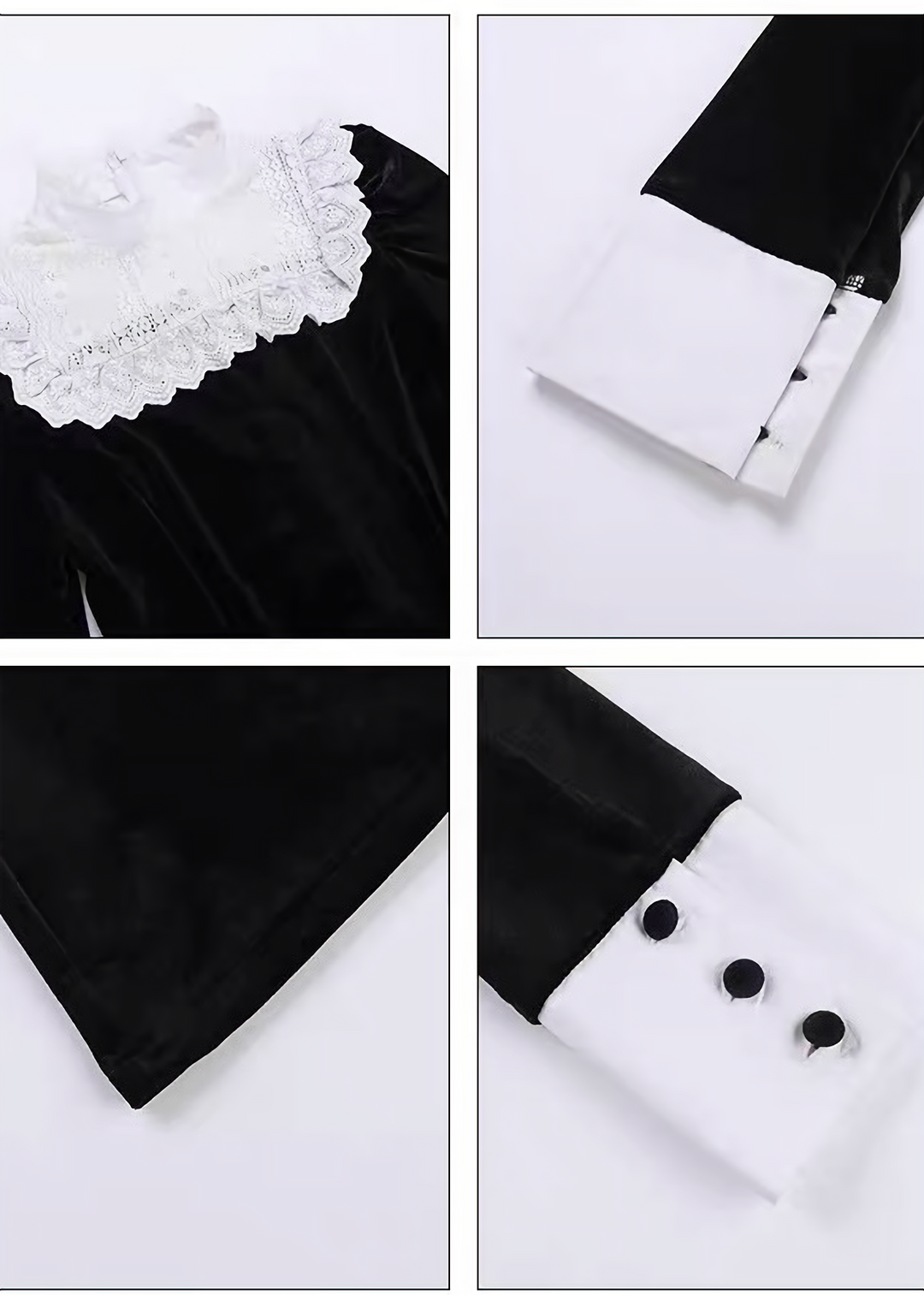 CONTRAST LACE COLLAR MINI DRESS / LG1740