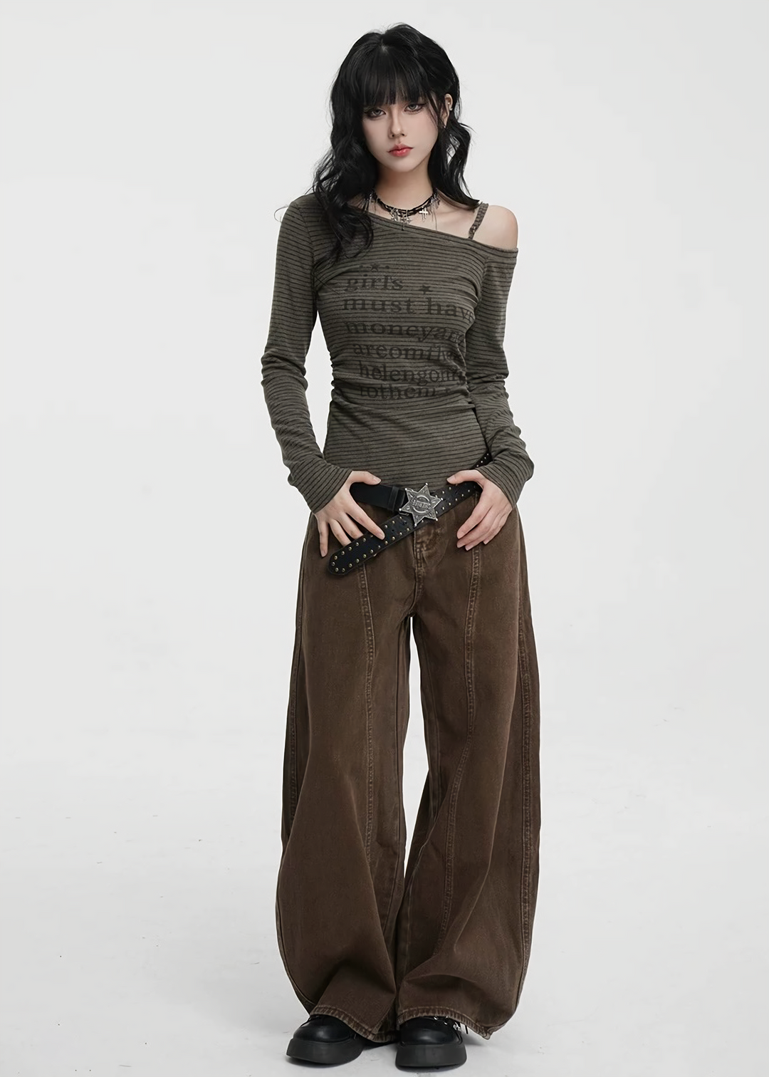 WIDE BARREL DENIM PANTS / LG1448