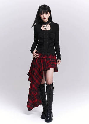 GOTHIC CROSS CHECK SKIRT SET