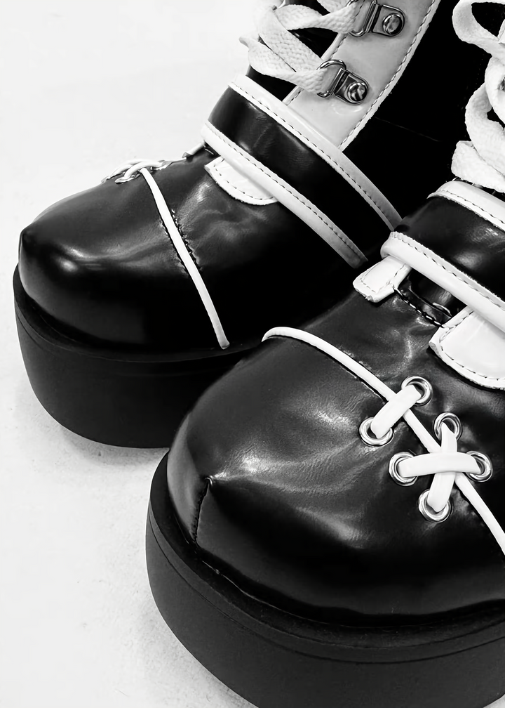 MONO BUCKLE PLATFORM BOOTS / V1190