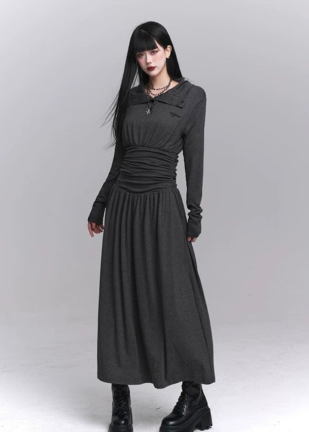 dark tailored polo dress / LG1228