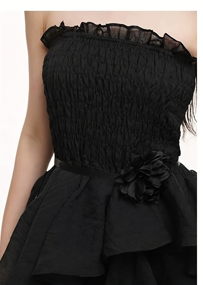 Shirred tiered dress / lg1255_e4r