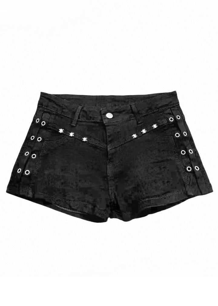 BLACK GOTHIC SHORT PANTS / LG1608