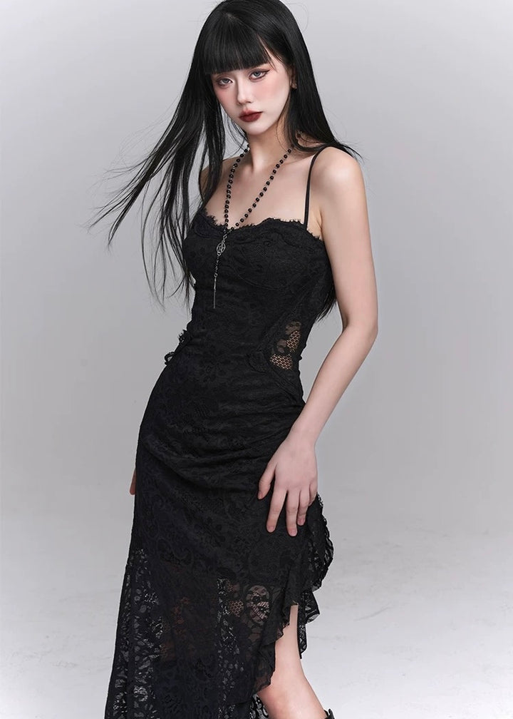 black lace suspender dress / LG1241