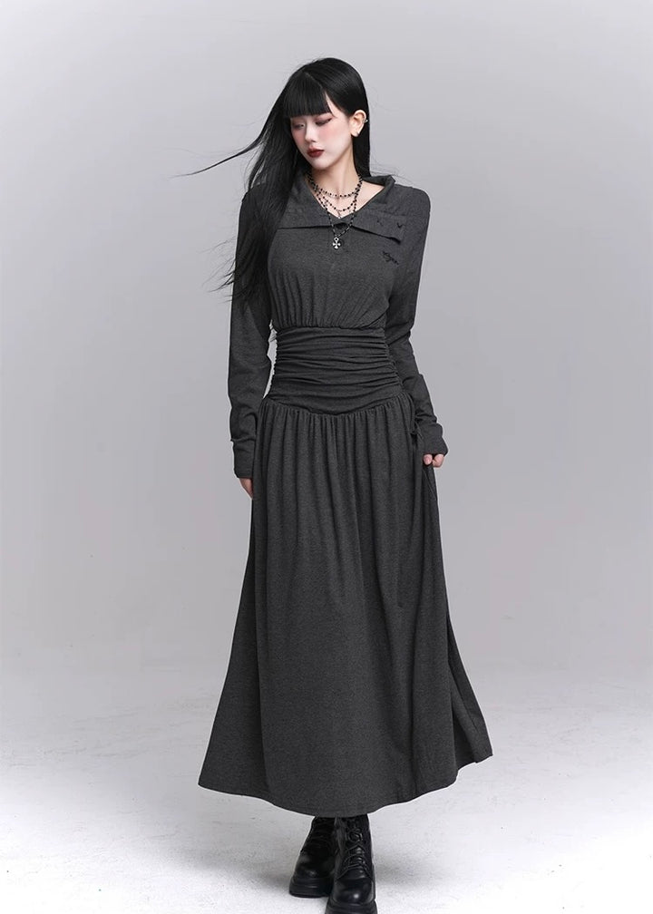 dark tailored polo dress / LG1228