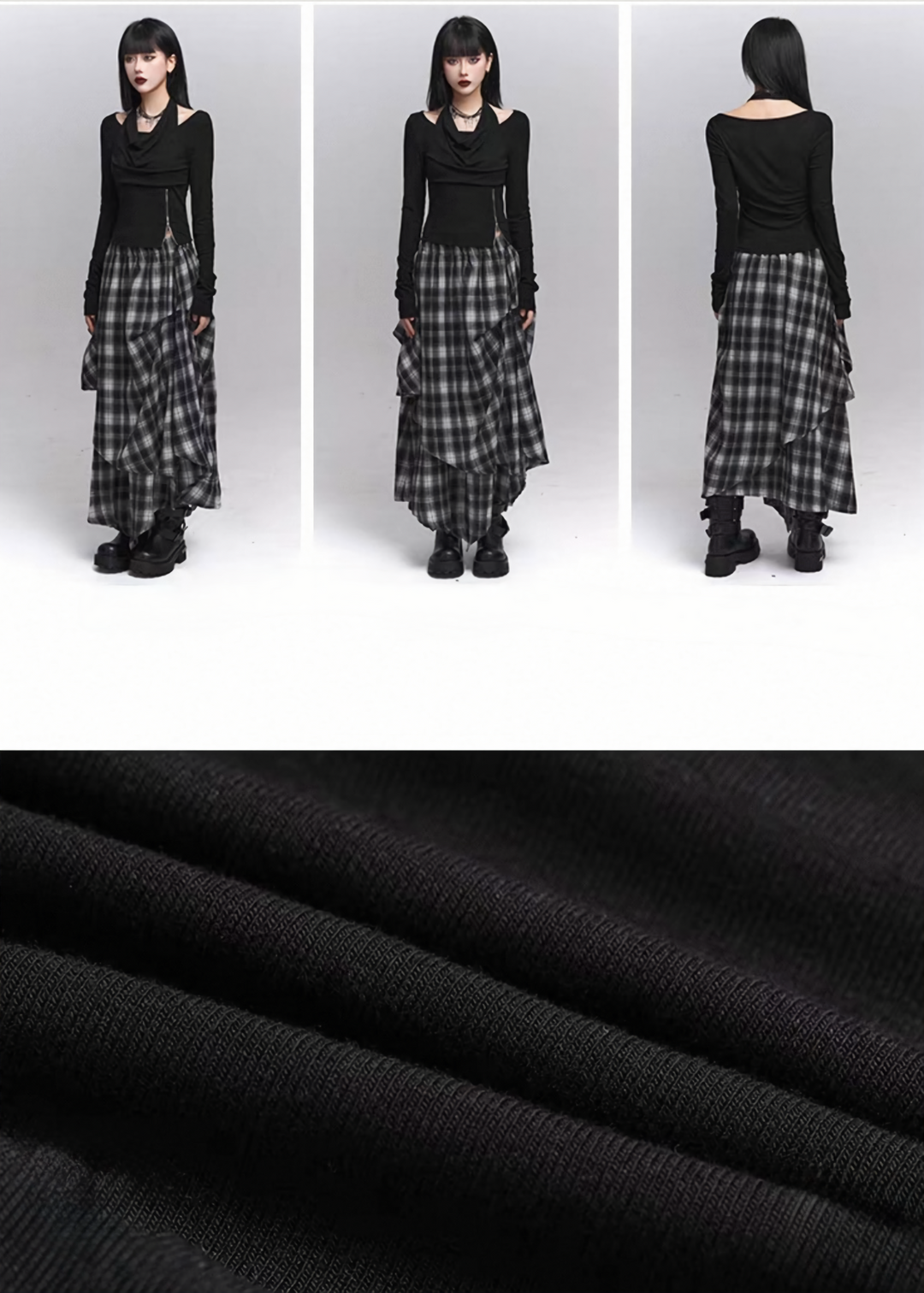 Asymmetry Cutout Drape Top / lg1329