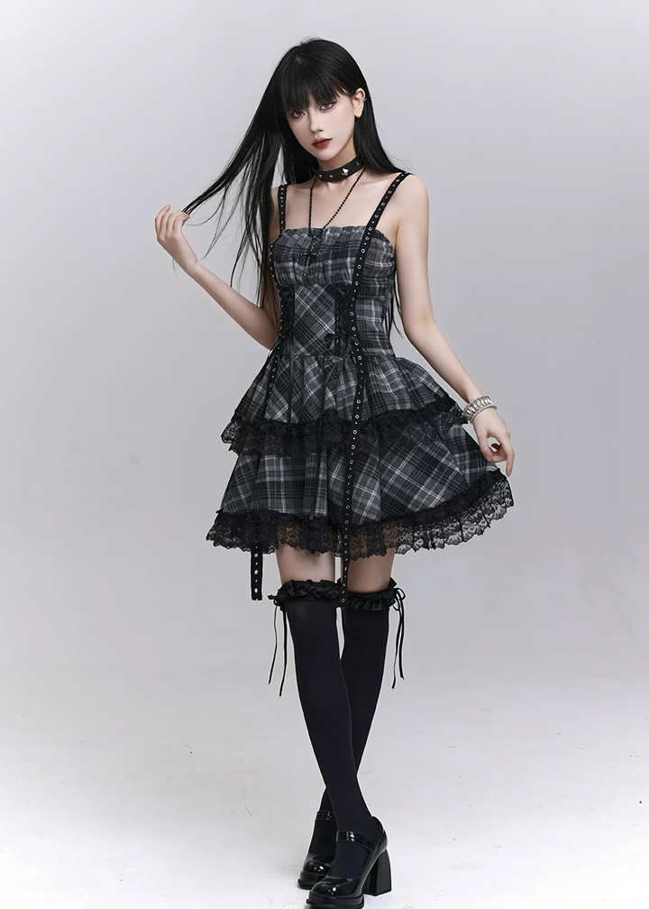 Classical Gothic Lace Mini Dress / LG1302