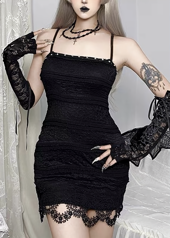 FLORAL LACE MINI DRESS &amp; BOLERO / LG1704