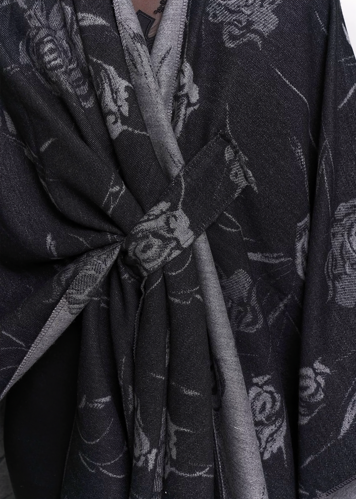 ROSE SHADOW JACQUARD SHAWL / A1140