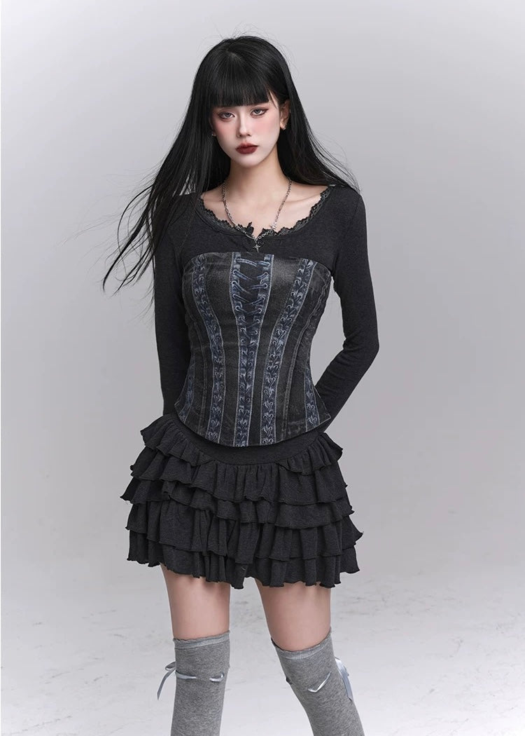 Slim Fit Dress & Fishbone Corset / LG1227