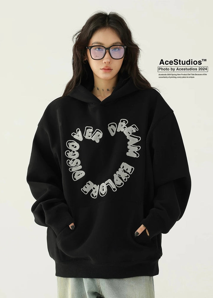 embroidery pullover hoodie / AS1169