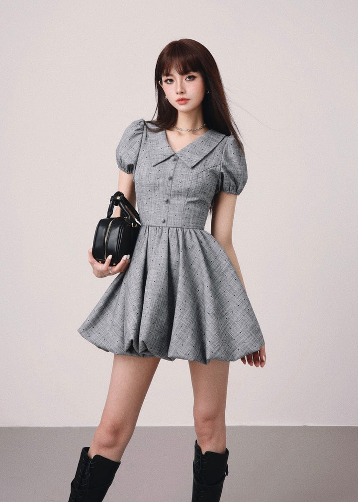 French balloon girly mini dress / mu1123