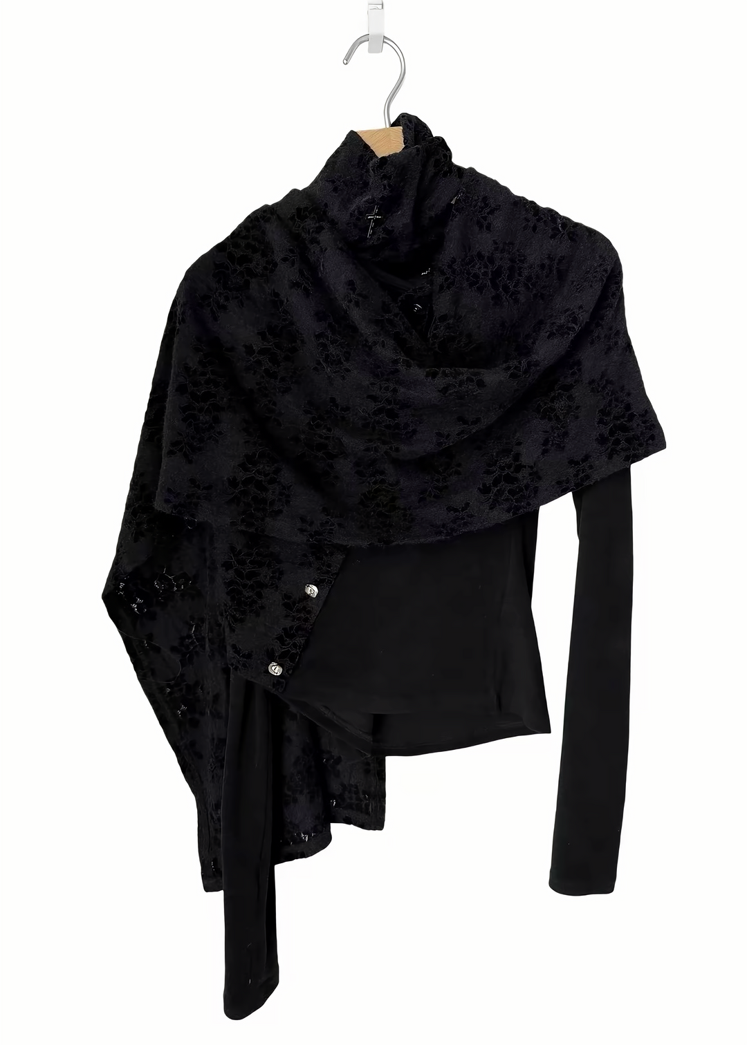 DETACHABLE VELVET SHAWL TOP / LG1743