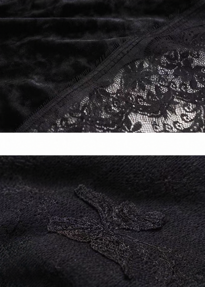 LACE LAYERED ASYMMETRY SKIRT / LG1457