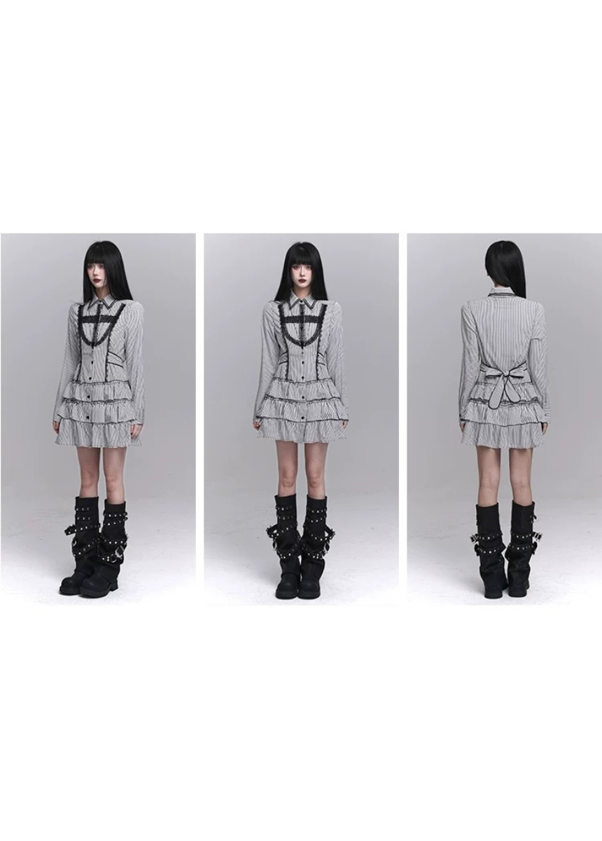 gothic striped dress / LG1237