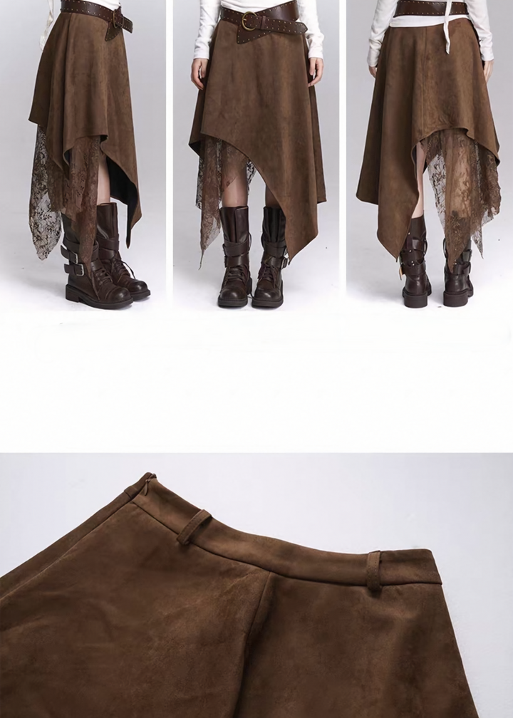 BOHEMIAN LACE ASYMMETRY SKIRT/LG1417