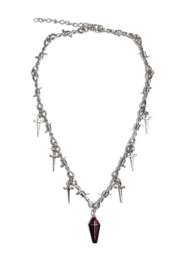SPIKE & COFFIN PENDANT NECKLACE / A1139