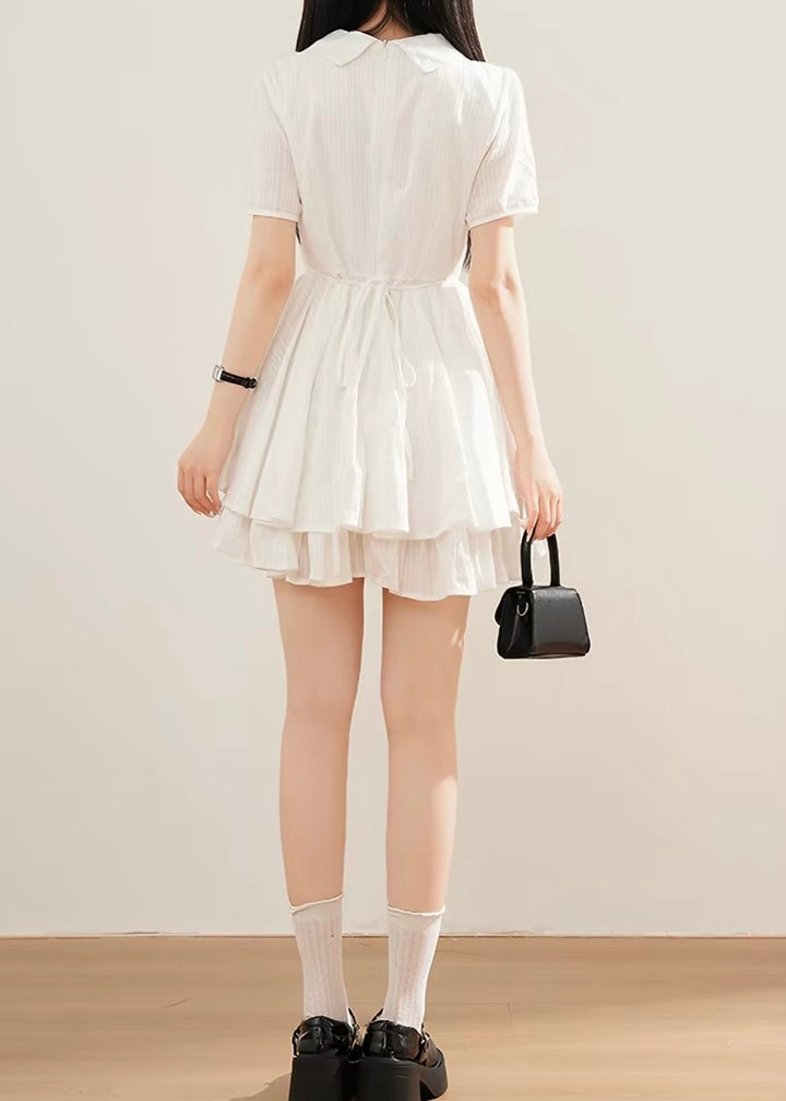 RIBBON PUFF SLEEVE MINI DRESS / LG1654