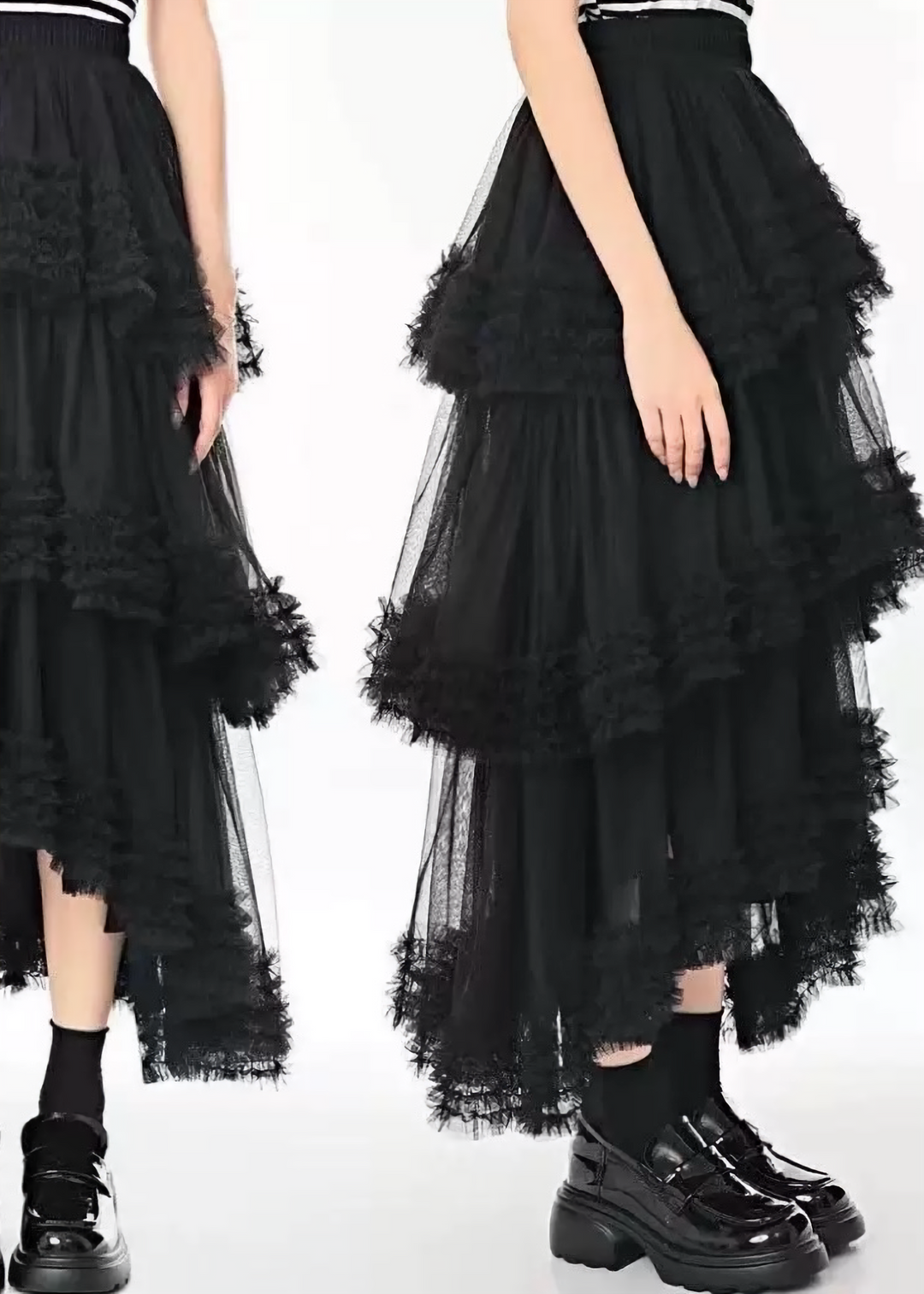 SHADOW TIERED MESH SKIRT / LG1488