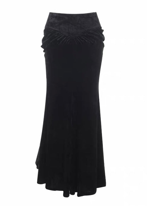 VELVET LACE-UP FISHTAIL SKIRT / LG1728