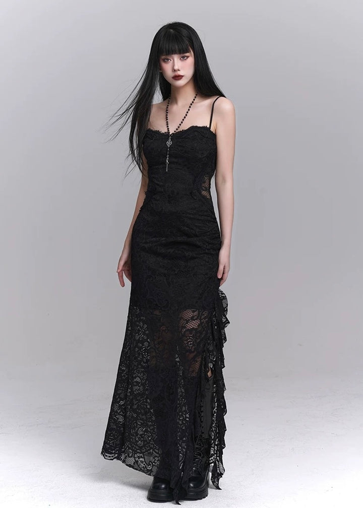 black lace suspender dress / LG1241