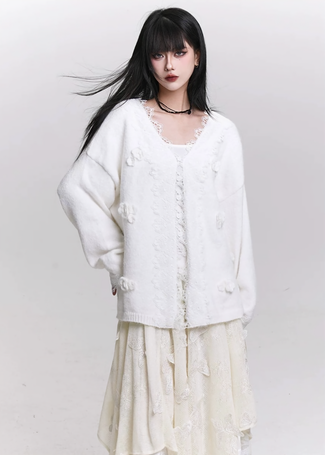 FLORAL LACE SOFT CARDIGAN / LG1456