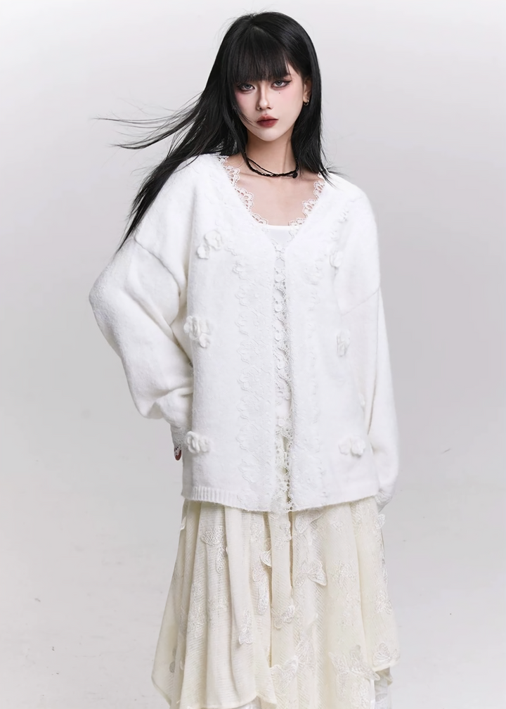FLORAL LACE SOFT CARDIGAN / LG1456