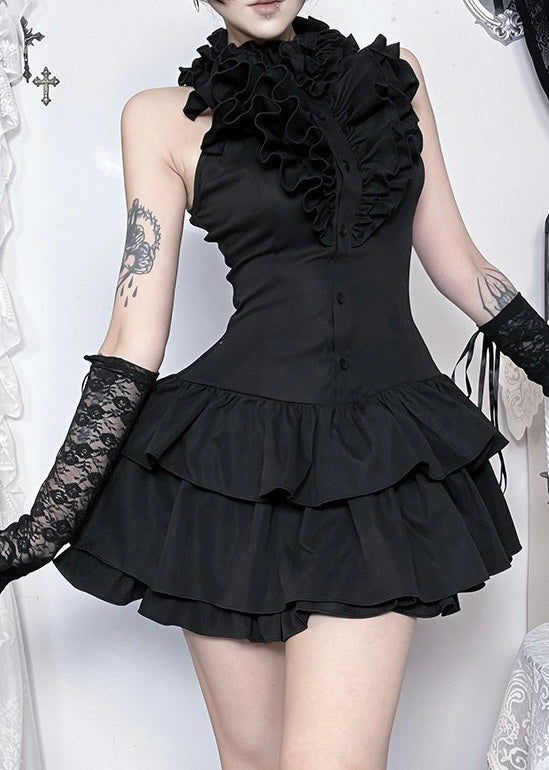 GOTHIC FRILL MINI DRESS / LG1556
