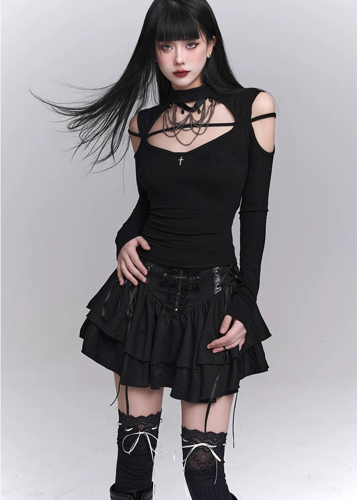 gothic cross mini skirt / LG1225_e4r