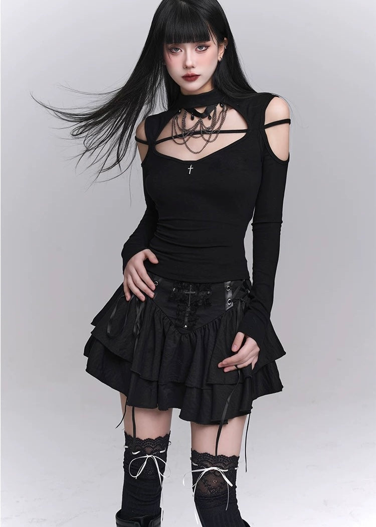 【即日配送】gothic cross mini skirt / LG1225