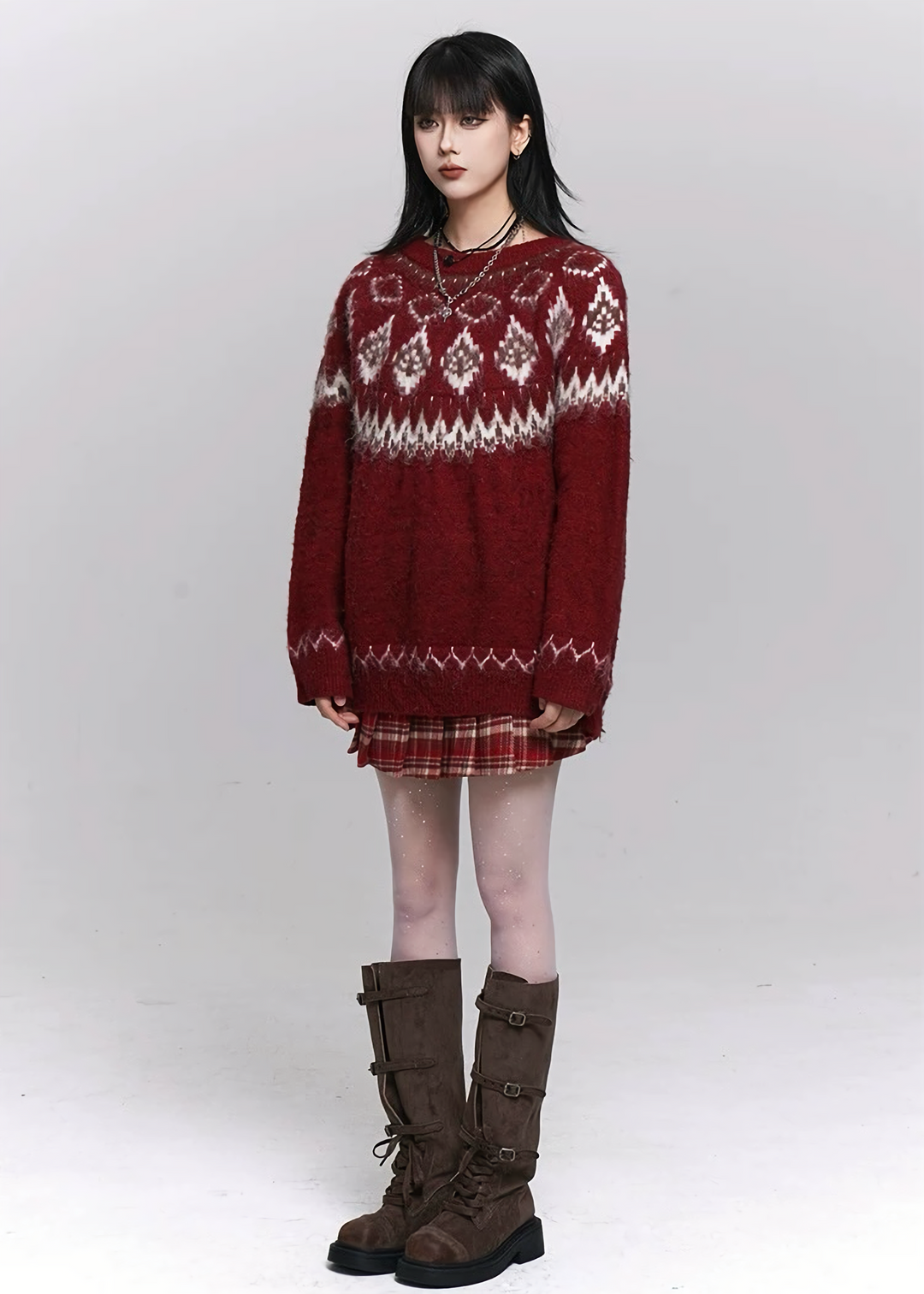 NORDIC FUZZY KNIT SWEATER / LG1481