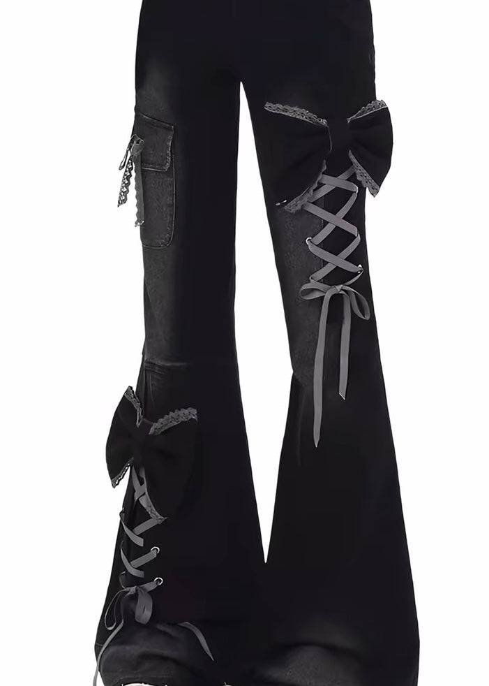 DARK RIBBON FLARE PANTS / LG1653