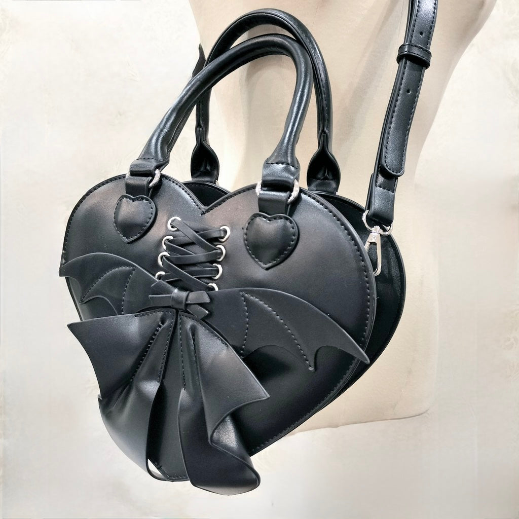 heart shaped ribbon strap bag / b1113