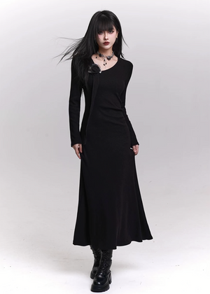 PETAL APPLIQUÉ LONG DRESS / LG1475