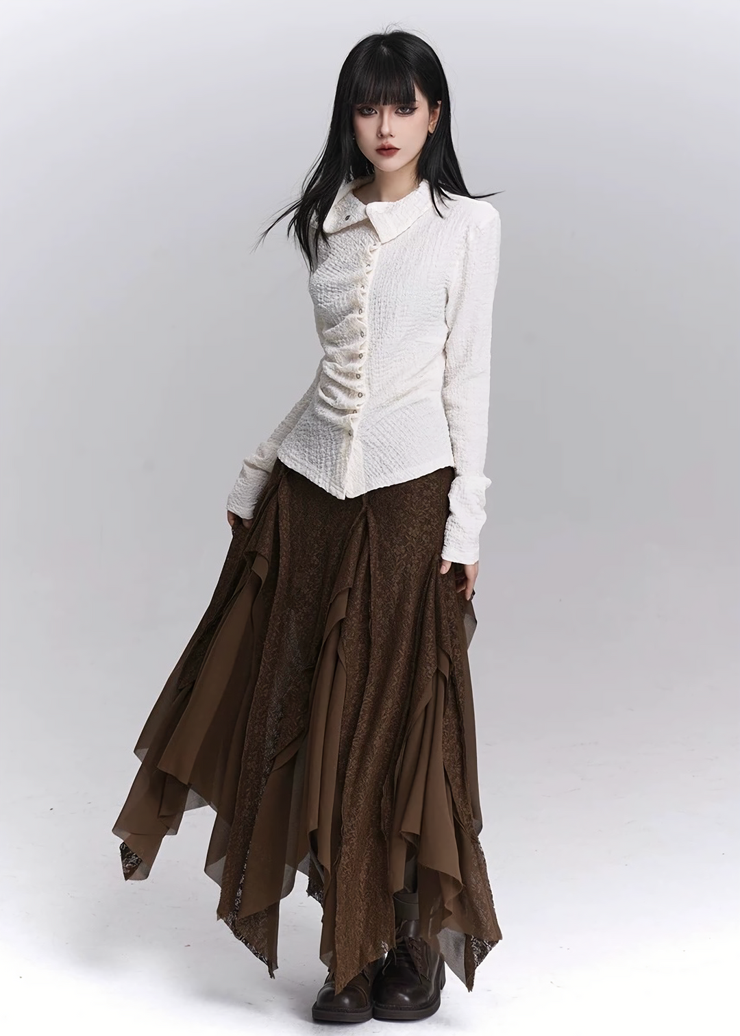 Asym Drape Layer Skirt / LG1434