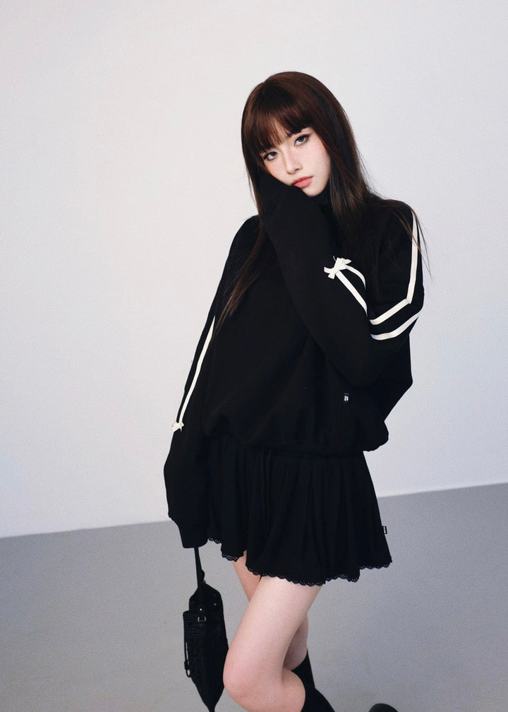 line ribbon sweatshirt / mu1120