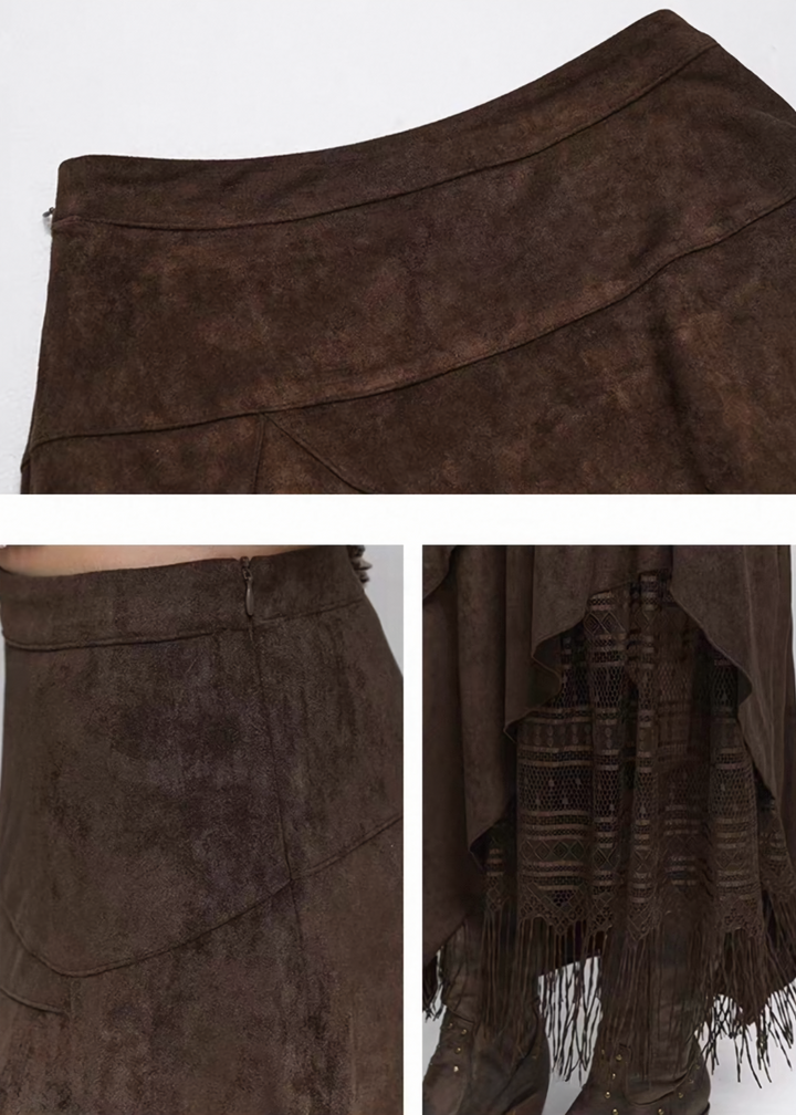 Layered Fringe Long Skirt / lg1373