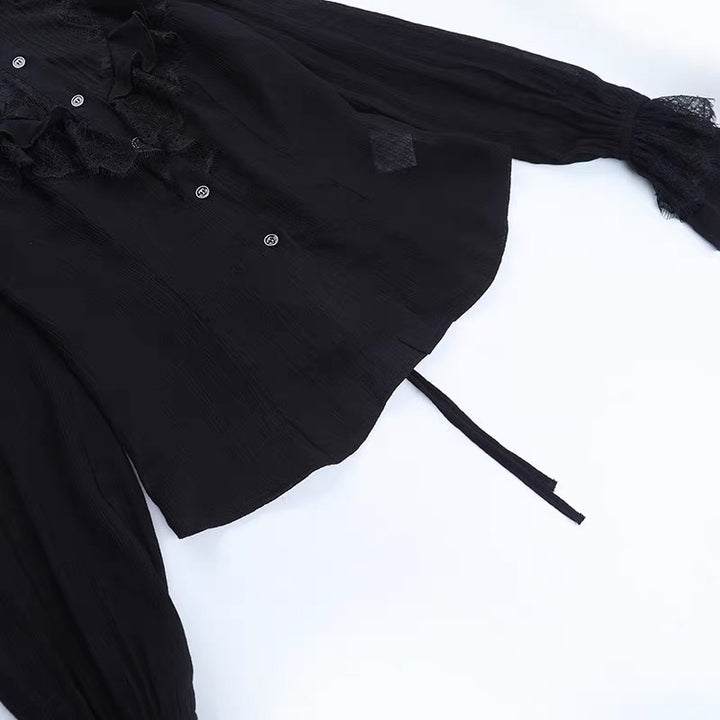 Midnight Ruffle Blouse / LG1403_e4r