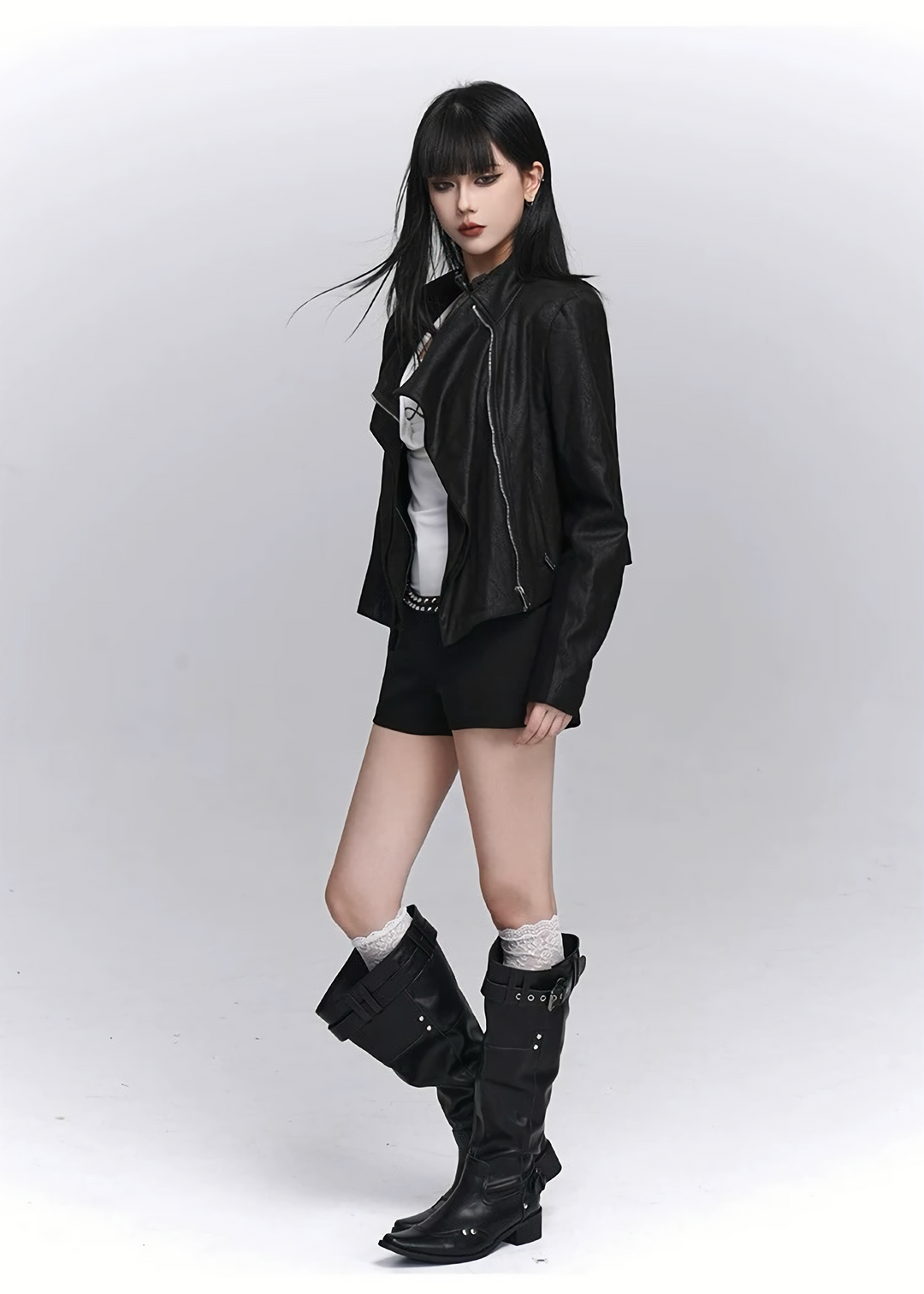 ASYMMETRY ZIP SHORT JACKET / LG1442