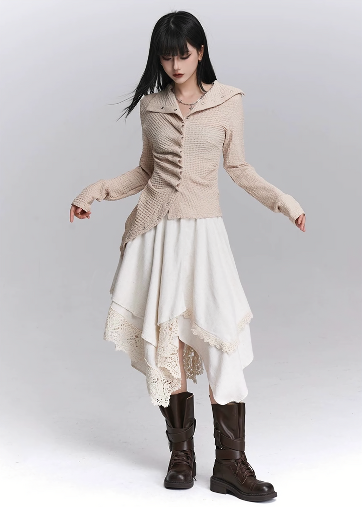 Layered Asymmetry Lace Skirt / LG1444