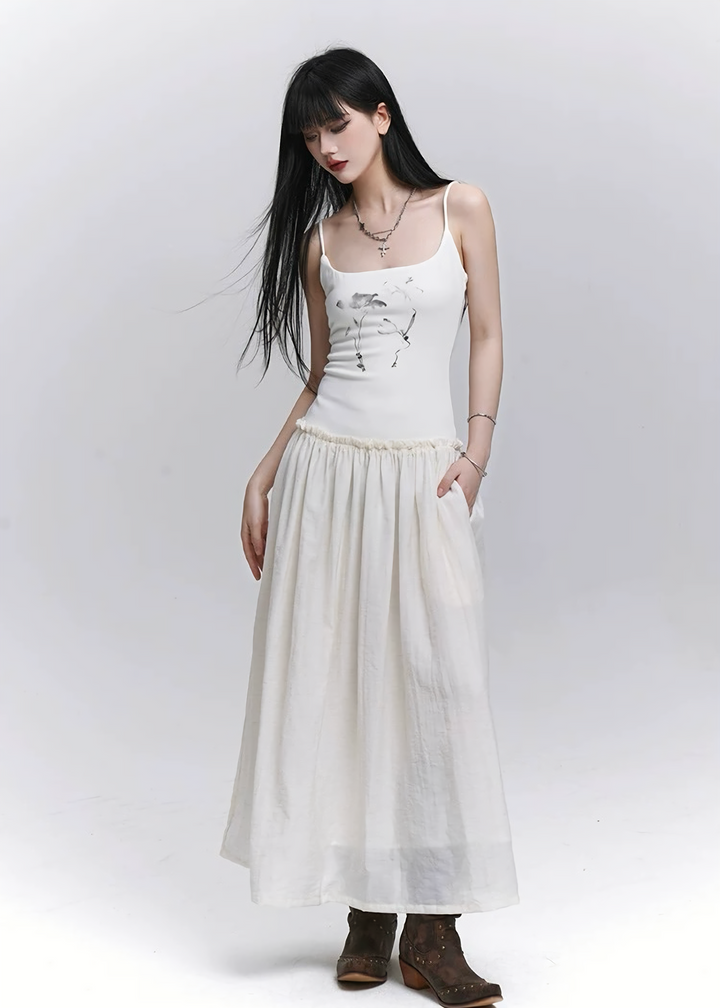 Sheer long camisole dress / LG1285