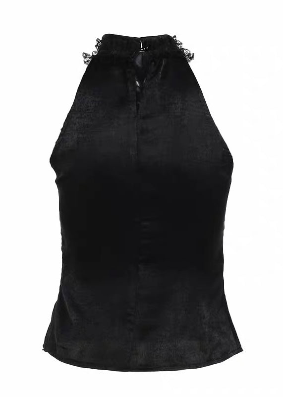 GOTHIC CROSS LACE HALTER TOP / LG1580