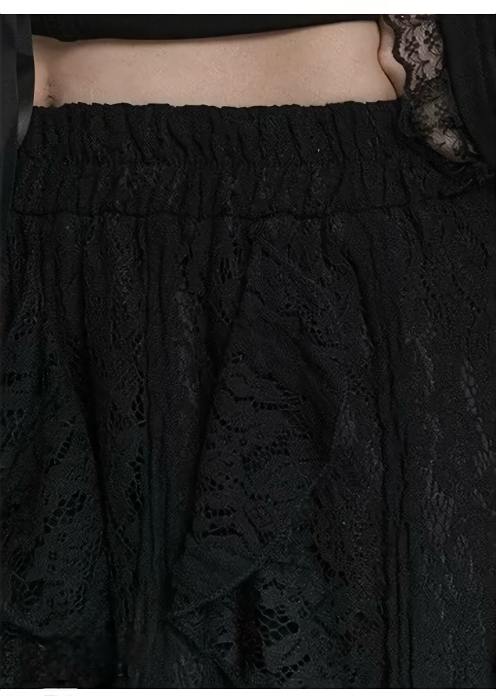 LAYERED LACE ASYMMETRIC SKIRT / LG1430