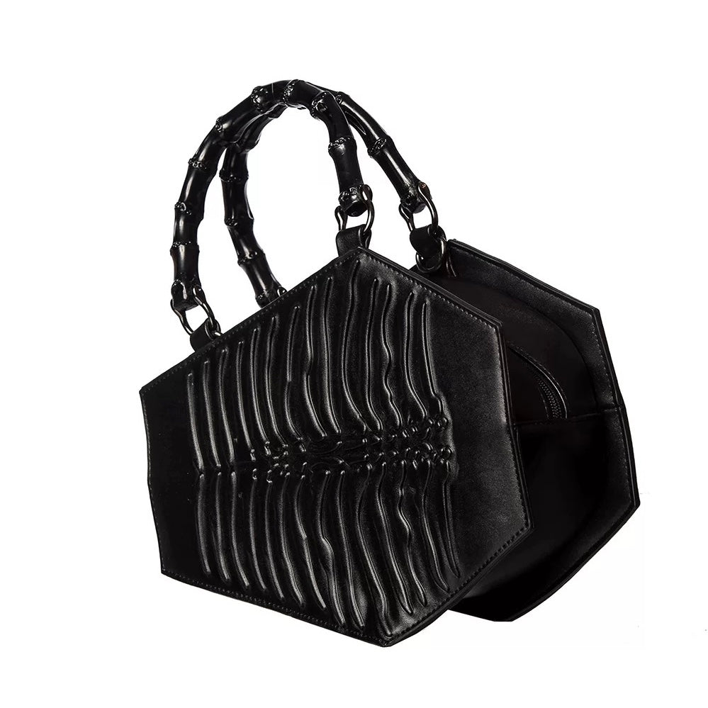 gothic skeleton bamboo handbag / b1105